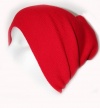 Ribbed Beanie Hat Slouch Style Skull Cap Ski Hat Red