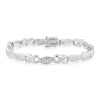 Sterling Silver Diamond Accented Hugs and Kisses Bracelet 7.25