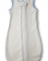 Swaddledesigns Organic Zzzipme Sack Eco Fleece with Color Trim, Natural/Blue, 6-12 Months