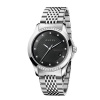 Gucci Men's YA126408 G-Timeless Medium Diamond Black Dial Steel Watch