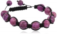 10mm Round Macramé Genuine Stone Bead Adjustable Shamballa Bracelet