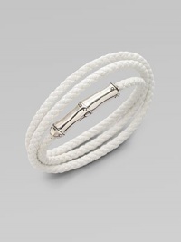 From the Bamboo Collection. A braided strand of rich leather wraps the wrist three times, then closes with a sterling silver bamboo clasp.Leather Sterling silver Length, about 20¾ Magnetic clasp Made in Bali