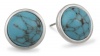 Kenneth Cole New York Urban Naturals Semi Precious Turquoise Round Stud Earrings, 0.5