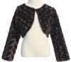 New Swirl Pattern Faux Fur Bolero Jacket Shrug ~ Sizes 2 to 14 Girls (6 Assorted Colors)