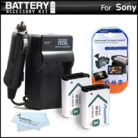 2 Pack Battery And Charger Kit For Sony Cyber-shot DSCRX100, DSC-RX100, DSC-HX300, DSC-WX300, DSC-HX50V, DSC-HX50V/B Digital Camera,HDR-AS10, HDR-AS15 HD Action Camcorder Includes 2 Extended Replacement (1600Mah) NP-BX1 Batteries + Ac/Dc Rapid Charger ++