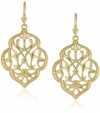 T Tahari Gold Filigree Drop Earrings