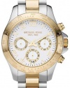 Michael Kors Chronograph Two Tone Stainless Steel White Dial Women's Bracelet...