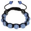 Fully Iced Out Hip Hop Pave Light Blue Disco Ball Adjustable Bracelet