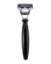 The Art of Shaving Black & Nickel-Plated Fusion™ Razor is expertly designed and handcrafted for maximum performance and space efficiency. The black acrylic handle can be used with Fusion™ blades by Gillette®.