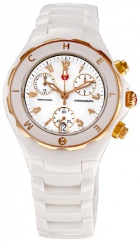 Michele Women's MWW12A000008 Logo Lettering Circles Bezel Chronograph Watch