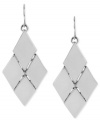 The more diamond shapes the merrier. Kenneth Cole New York provides them with this segmented pair of earrings crafted from silver-tone mixed metal. Approximate drop: 2-1/4 inches.