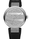 DKNY Crystal Collection Black Leather Silver Dial Women's watch #NY4976