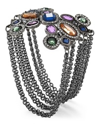 ABS by Allen Schwartz captures this season's opulent mood with this faceted stone bracelet, finished in rows of hematite chains.