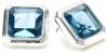 Anne Klein Glen Park Silver-Tone Blue Colored Acrylic Stone Earrings