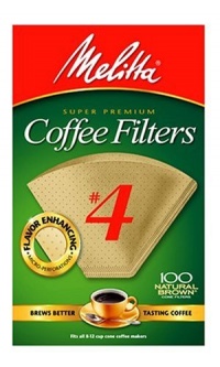 Melitta Natural Brown Basket Coffee Filter, #4 - 100 Count