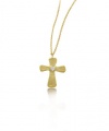 Meira T 14K Yellow Gold & Diamond Heart On Cross Necklace