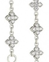 Queen Baby Cross Pave Cubic Zirconia MB Cross Chain Earrings with MB Cross Drop