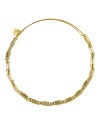 A flash of gleaming yellow gold plated beads lends subtle shine on a delicate, expandable Alex and Ani bracelet.