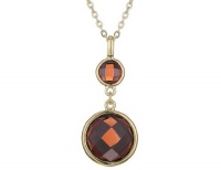 CRISLU 18K Gold Vermeil Drop Pendant Necklace with 6.90 Carats (ctw) Smokey Quartz Cubic Zirconia (CZ)