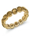 Stone stunner. This glamorous golden bracelet from Charter Club is the epitome of elegance. Set in 14k gold-plated mixed metal, the warm, topaz-hued plastic beads capture and reflect the light in a soft, sunny shimmer. Bracelet stretches to fit wrist. Approximate diameter: 2-1/4 inches.