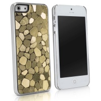 BoxWave LuxePave iPhone 5 Case - Hybrid Hard Plastic Mosaic Pattern Girly Case Cover with Shimmer Shiny Mosaic Design - Apple iPhone 5 Cases and Covers (Gold)