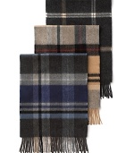 An earthy option in soft cashmere, the plaid scarf from The Men's Store at Bloomingdale's blends a classic look into your winter style.