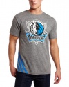 NBA Men's Dallas Mavericks Originals Court Series Big Stripes Tri-Blend Short Sleeve Jersey Tee (Grey Heathered, Small)