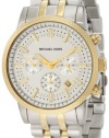 Michael Kors Scout Silver Dial Chronograph Two Tone Mens Watch MK8238