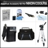 Butterfly Essential Accessory Kit For Nikon COOLPIX P100 P500 P510 Digital Camera Includes Extended (1100 Mah) Replacement Nikon EN-EL5 Battery + AC/DC Charger + USB 2.0 Card Reader + Case + Mini HDMI Cable + Full Tripod w/ Case + LCD Screen Protectors + 