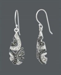 Subscribe to extraordinary style. These elegant, swirling drops by Genevieve & Grace highlight a sweet mix of sparkling crystals and marcasite. Crafted in sterling silver. Approximate drop: 1-9/16 inches.