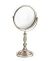 See beauty in it all. With two views – one standard, another magnified by 5 – and a shapely nickel-finished base, this classic vanity mirror helps you face the day with new elegance.