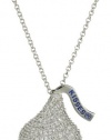 Hershey Jewelry Sterling Silver with CZ Large Flat Back Shaped Pendant