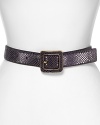 Your outfit isn't complete without the right belt, and this embossed python style from MICHAEL Michael Kors cinches your look with a slim design and simple buckle.