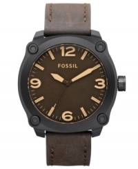 Rustic and natural in design, this casual timepiece from Fossil goes back to basics.