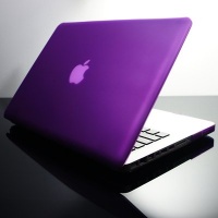 NEW DESIGN TopCase PURPLE Rubberized Crystal See Thru Satin Hard Case Cover for NEW Macbook Pro 13-inch 13 (A1278/with or without Thunderbolt) with TopCase Mouse Pad