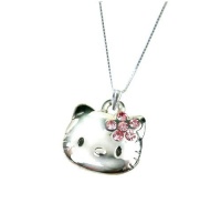 Adorable Hello Kitty Silver Charm Necklace