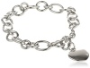 Women's Stainless Steel Heart Charm Bracelet, 9