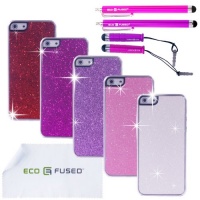 ECO-FUSED® 12 pieces Bling Sparkle Hard Cover Case Bundle iPhone 5 / 5 Sparkle Hard Cover Cases/4 stylus/2 Screen Protectors, ECO-FUSED® Microfiber Cleaning Cloth included