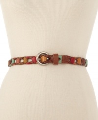 Variety is the spice of life. Up your unique factor with this woven skinny belt by Fossil.