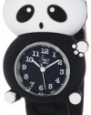 Frenzy Kids' FR2001 Panda Critter Face With Black Rubber Band Watch