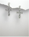 Cross Earrings In 92.5 Sterling Silver