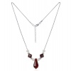 Sterling Silver Garnet Crystal Necklace Made with Swarovski Elements