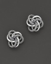 From the Caviar Collection, sterling silver endless knot earrings. Designed by Lagos.