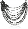 Betsey Johnson Iconic Jet Filigree Leaf Multi-Chain Statement Necklace