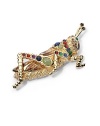 THE LOOKGrasshopper designSwarovski crystal detailsTK and cabochon accentsChampagne gold-plated settingLatch closureTHE MEASUREMENTWidth, about 1Length, about 3ORIGINMade in USA