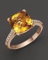 Lisa Nik 18K Rose Gold Citrine and Diamond Ring