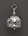 Inspired by Zen philosophy, this intricately detailed, blackened and polished sterling silver meditation bell from Paul Morelli jingles softly.