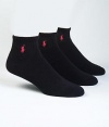 Polo Ralph Lauren Classic Cotton Sport Men's 3-Pack Socks 10-13 (Black)