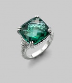 From the Giftables Collection. A brilliant green quartz stone in a four-prong sterling silver setting.Green quartz Sterling silver Width, about ½ Imported Additional Information Women's Ring Size Guide 