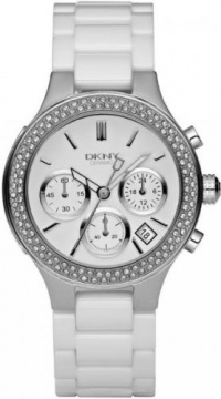 DKNY Ceramic Glitz Chronograph White Dial Women's watch #NY4985